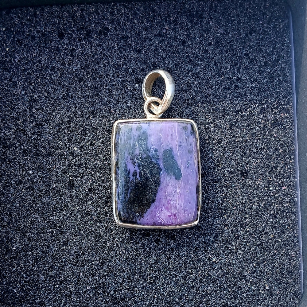Charoite And Silver Pendant